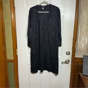 LTX Sportswear Textured Cardigan Blazer Small Black Metallic Long NEW